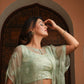 Mint Green Cape Top with Plazo set