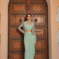 Aqua Blue Dhoti Skirt with Blazer set