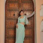 Aqua Blue Dhoti Skirt with Blazer set