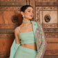 Aqua Blue Dhoti Skirt with Blazer set