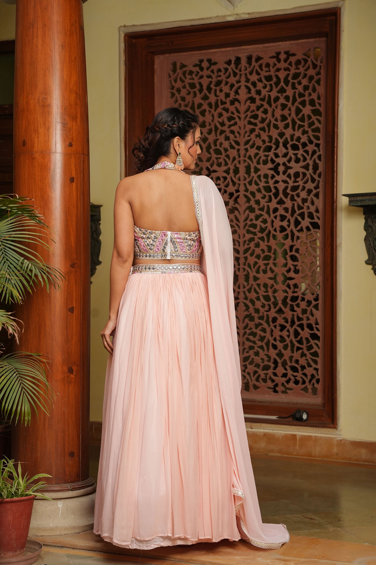 Beachy Peach Lehenga set