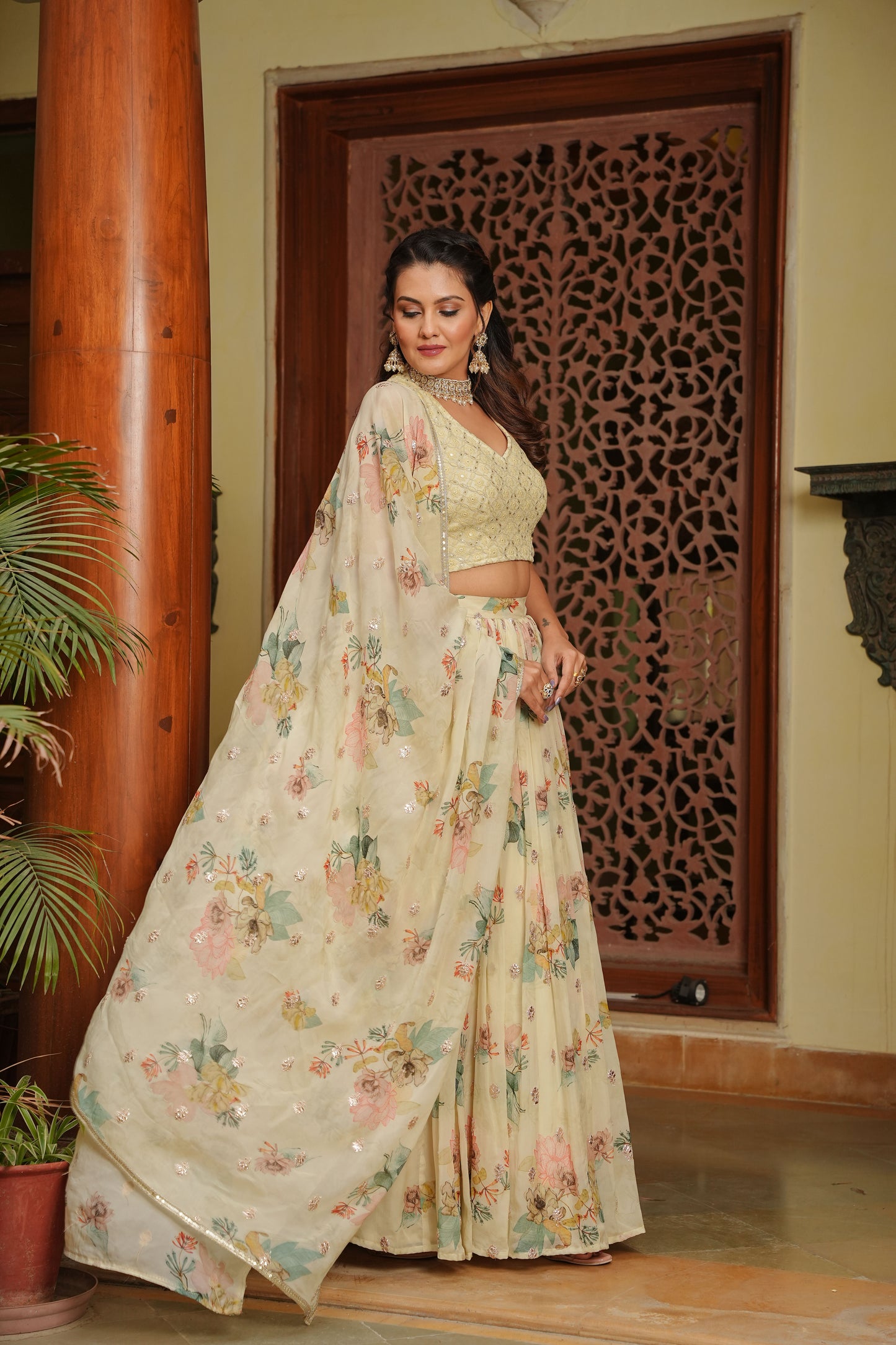 Pastel Yellow Lehenga Set