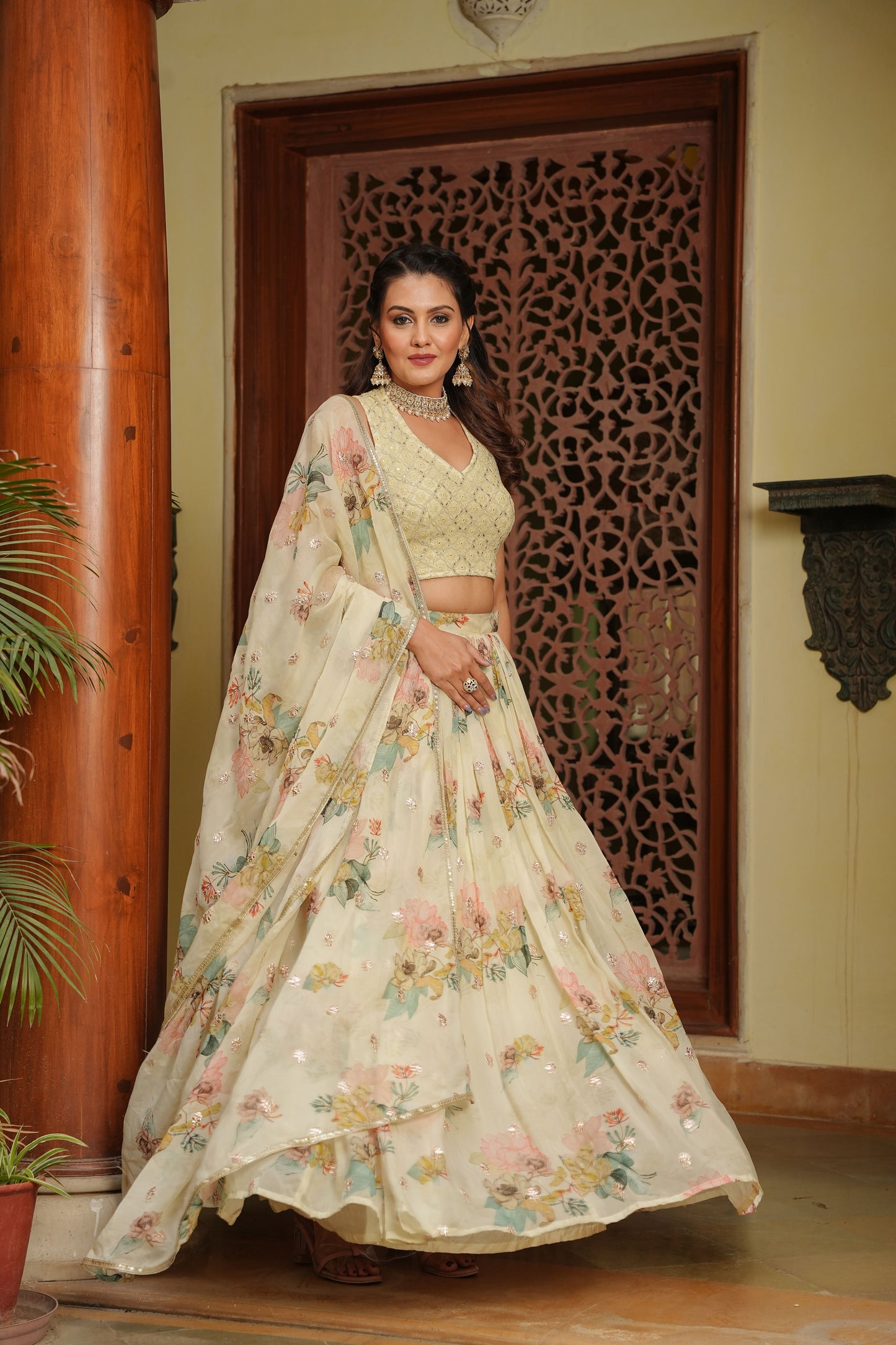 Pastel Yellow Lehenga Set