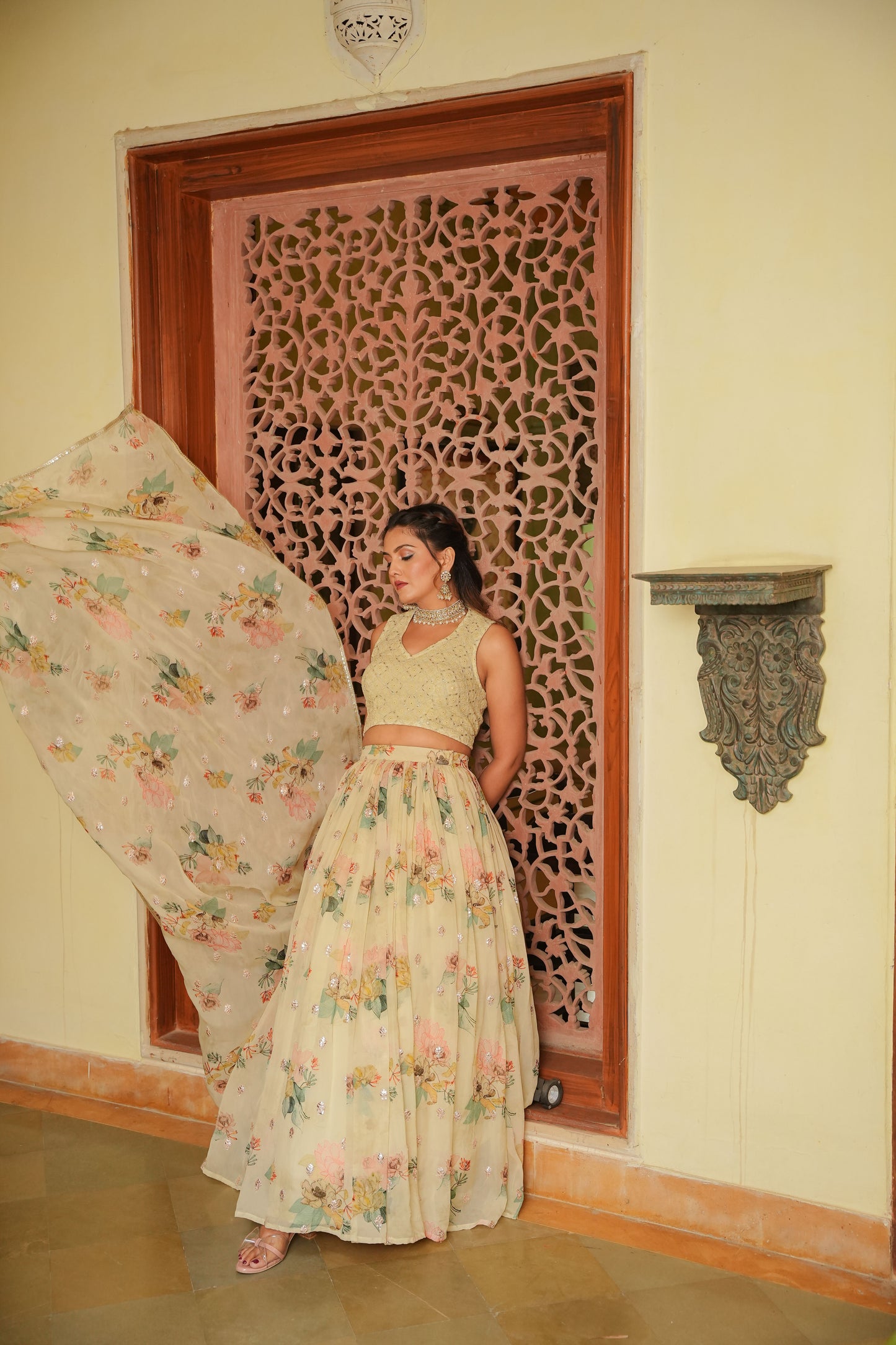 Pastel Yellow Lehenga Set