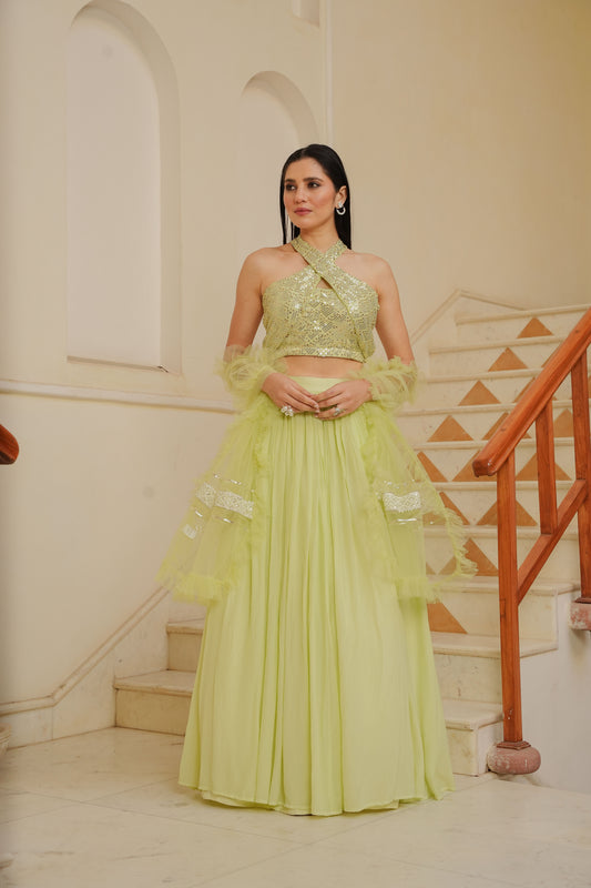 Lush Lime Lehenga Set