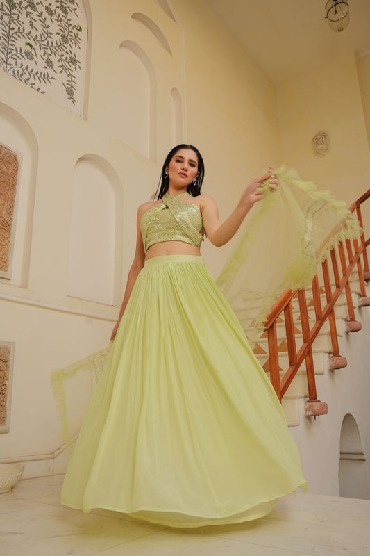 Lush Lime Lehenga Set